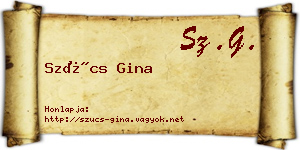 Szűcs Gina névjegykártya