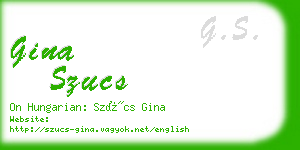 gina szucs business card